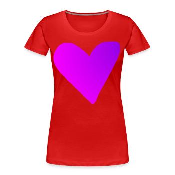 Herz rosa pink lila Geschenkidee - Frauen Premium Bio T-Shirt - Rot - Vorne - Mia (176cm)