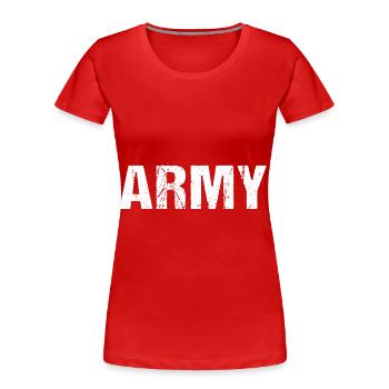 Army Soldaten Militär Vintage - Frauen Premium Bio T-Shirt - Rot - Vorne - Mia (176cm)