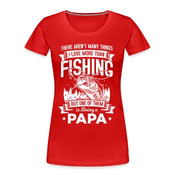 Fisherman dad dad fisherman gift - Women's Premium Organic T-Shirt - red - Front - Mia (176cm)