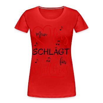 Mein Herz schlägt für Matthias - Frauen Premium Bio T-Shirt - Rot - Vorne - Mia (176cm)