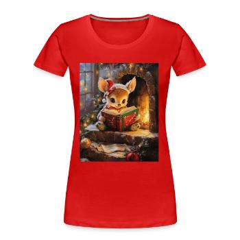 Weihnachten Elf Frauen Männer Kinder Weihnachten - Frauen Premium Bio T-Shirt - Rot - Vorne - Mia (176cm)