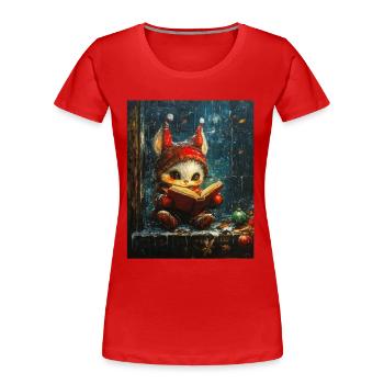 Weihnachten Elf Frauen Männer Kinder Weihnachten - Frauen Premium Bio T-Shirt - Rot - Vorne - Mia (176cm)