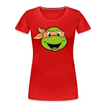 Teenage Mutant Ninja Turtles Michelangelo Costume - Women's Premium Organic T-Shirt - red - Front - Mia (176cm)