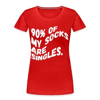 Chaussettes simples - T-shirt bio Premium Femme - rouge - Devant - Mia (176cm)