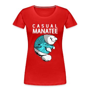 Manatee - Women's Premium Organic T-Shirt - red - Front - Mia (176cm)