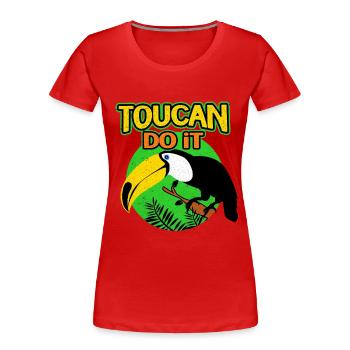 Tukan - T-shirt bio Premium Femme - rouge - Devant - Mia (176cm)
