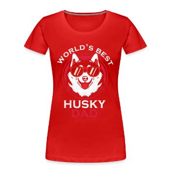 chien de traîneau - T-shirt bio Premium Femme - rouge - Devant - Mia (176cm)