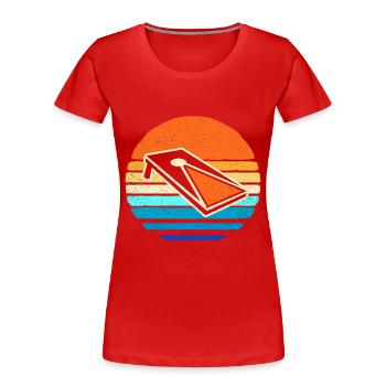cornhole - T-shirt bio Premium Femme - rouge - Devant - Mia (176cm)
