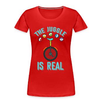 Einrad - Frauen Premium Bio T-Shirt - Rot - Vorne - Mia (176cm)