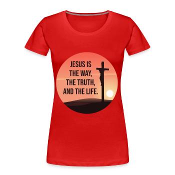 Jesus is the way, the truth, and my life. - Frauen Premium Bio T-Shirt - Rot - Vorne - Mia (176cm)