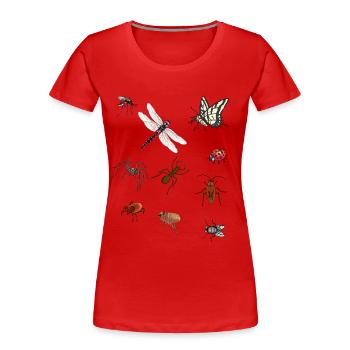 Nature nature nature nature nature faune forêt enfants - T-shirt bio Premium Femme - rouge - Devant - Mia (176cm)