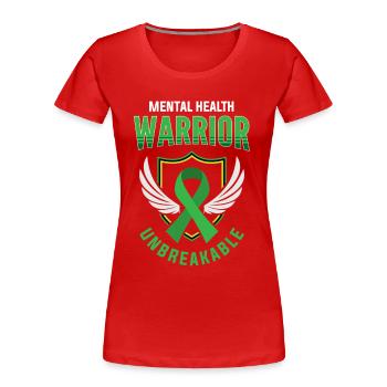 Mental health, Mental health - Women's Premium Organic T-Shirt - red - Front - Mia (176cm)