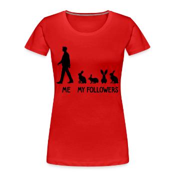 I Mes followers Lapin Lapin Éleveur Lapin - T-shirt bio Premium Femme - rouge - Devant - Mia (176cm)