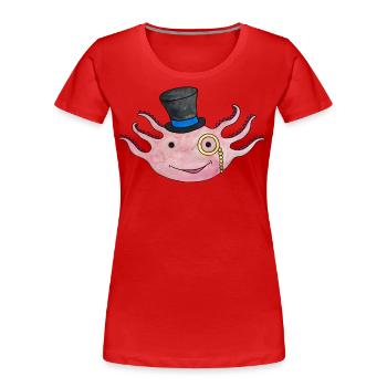 Axolotl niedlicher Molch Zylinder Mexiko Amphibien - Frauen Premium Bio T-Shirt - Rot - Vorne - Mia (176cm)