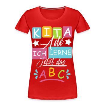 Kita Abgänger 2026 - Frauen Premium Bio T-Shirt - Rot - Vorne - Mia (176cm)