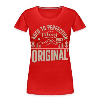 May 1983 – Legend of the Peaks and Mountains - Women's Premium Organic T-Shirt - red - Front - Mia (176cm)