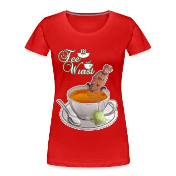 Tea sausage - Women's Premium Organic T-Shirt - red - Front - Mia (176cm)