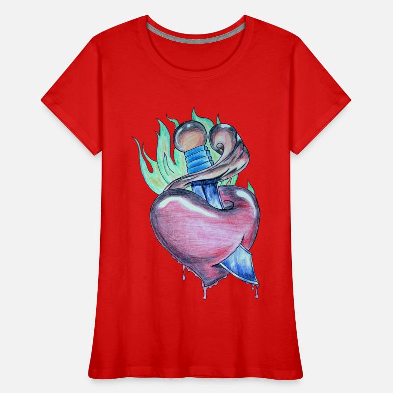 Loderndes Herz Frauen Premium Bio T-Shirt