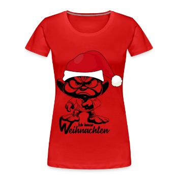 Ich hasse Weihnachten Gnome xmas - Frauen Premium Bio T-Shirt - Rot - Vorne - Mia (176cm)