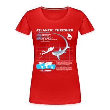 Thresher Shark Datasheet - Women's Premium Organic T-Shirt - red - Front - Mia (176cm)