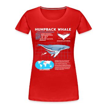 Buckelwal Datenblatt - Frauen Premium Bio T-Shirt - Rot - Vorne - Mia (176cm)