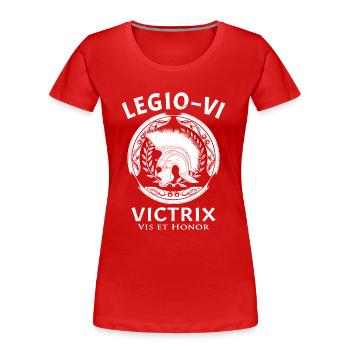 Legio VI Victrix - Frauen Premium Bio T-Shirt - Rot - Vorne - Mia (176cm)