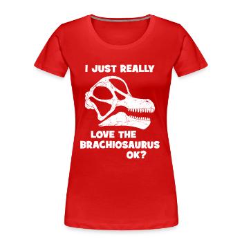 Brachiosaurus Fossil Schädel - Frauen Premium Bio T-Shirt - Rot - Vorne - Mia (176cm)