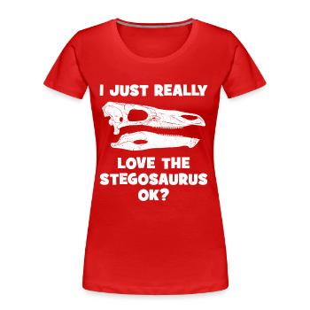 Crâne fossile de stégosaure - T-shirt bio Premium Femme - rouge - Devant - Mia (176cm)