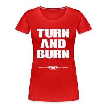 Turn and Burn Fighter Aircraft - Women's Premium Organic T-Shirt - red - Front - Mia (176cm)