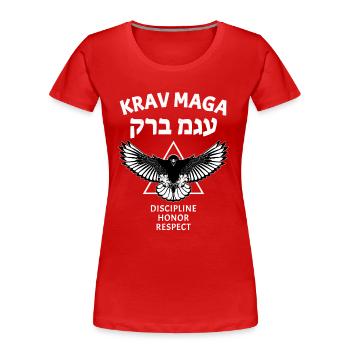 Krav Maga Eagle - Women's Premium Organic T-Shirt - red - Front - Mia (176cm)