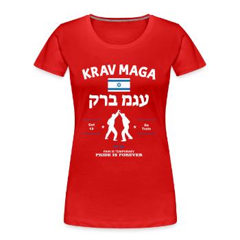 Krav Maga Fighter - Women's Premium Organic T-Shirt - red - Front - Mia (176cm)