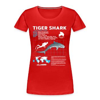 Tiger Shark Fact Sheet Datasheet - Women's Premium Organic T-Shirt - red - Front - Mia (176cm)