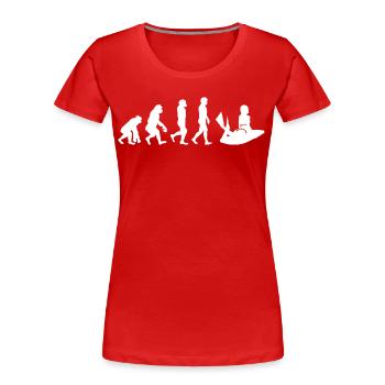 Bodyboarding Bodyboarder Surfing Evolution - Frauen Premium Bio T-Shirt - Rot - Vorne - Mia (176cm)