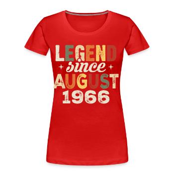August 1966 Jahrestag August 1966 - August 1966 - Frauen Premium Bio T-Shirt - Rot - Vorne - Mia (176cm)