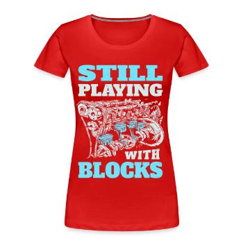 Still playing with blocks, Mechanics Engine Block - Women's Premium Organic T-Shirt - red - Front - Mia (176cm)