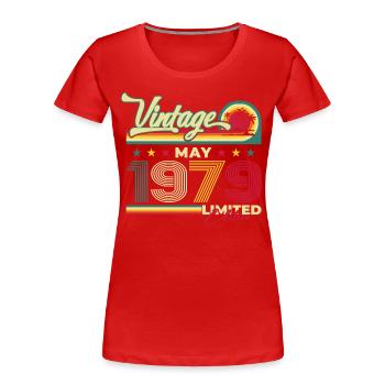 Millésime Mai 1979 Cru 1979 Anniversaire 1979 - T-shirt bio Premium Femme - rouge - Devant - Mia (176cm)