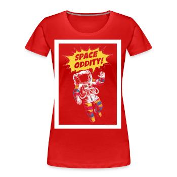 Space Oddity Aventure spatiale - T-shirt bio Premium Femme - rouge - Devant - Mia (176cm)