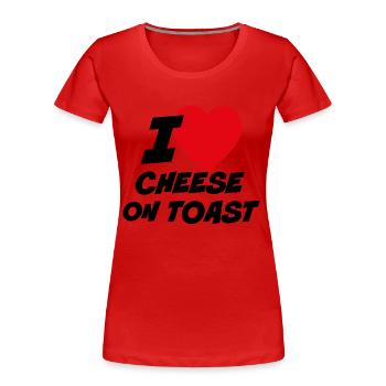 Ich liebe Käse auf Toast - Frauen Premium Bio T-Shirt - Rot - Vorne - Mia (176cm)