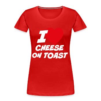 Ich liebe Käse auf Toast - Frauen Premium Bio T-Shirt - Rot - Vorne - Mia (176cm)