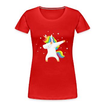 unicorn - Frauen Premium Bio T-Shirt - Rot - Vorne - Mia (176cm)
