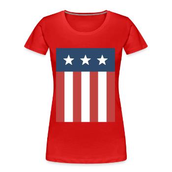 Stars and Stripes Flagge - Frauen Premium Bio T-Shirt - Rot - Vorne - Mia (176cm)