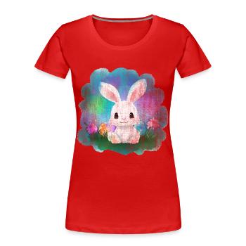 Easter Bunny Bunny Easter Eggs Eggs - Women's Premium Organic T-Shirt - red - Front - Mia (176cm)