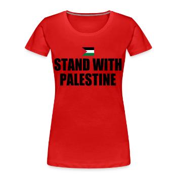 Stand with palestine - T-shirt bio Premium Femme - rouge - Devant - Mia (176cm)