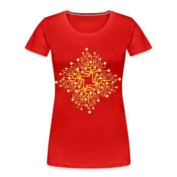 Netzwerk_2f - Women's Premium Organic T-Shirt - red - Front - Mia (176cm)