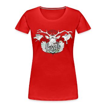 Warrior stag - T-shirt bio Premium Femme - rouge - Devant - Mia (176cm)