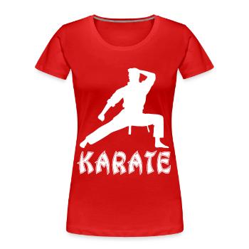 Karate - Frauen Premium Bio T-Shirt - Rot - Vorne - Mia (176cm)