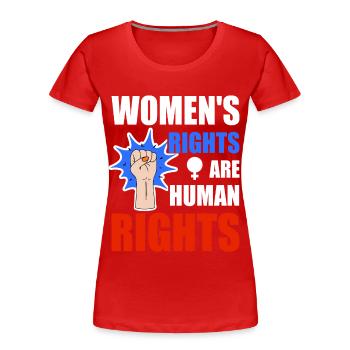 Frauenrechte sind Menschenrechte - Frauen Premium Bio T-Shirt - Rot - Vorne - Mia (176cm)