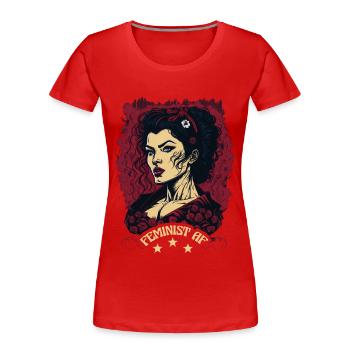 Feministische AF - Frauen Premium Bio T-Shirt - Rot - Vorne - Mia (176cm)