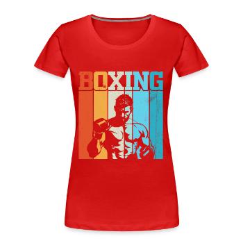 Boxe Rétro - T-shirt bio Premium Femme - rouge - Devant - Mia (176cm)