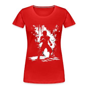 Boxe - T-shirt bio Premium Femme - rouge - Devant - Mia (176cm)